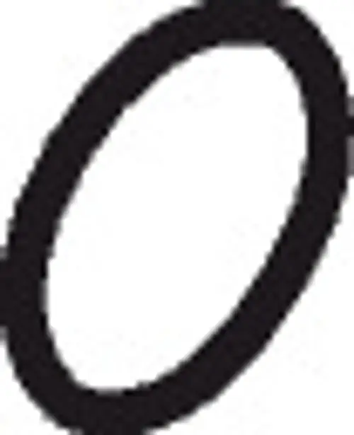 Schwarzer O-Ring, rund und schlank, auf hellem Hintergrund. Das Produkt eignet sich für Dichtungsanwendungen und ist von der Marke Hansgrohe.